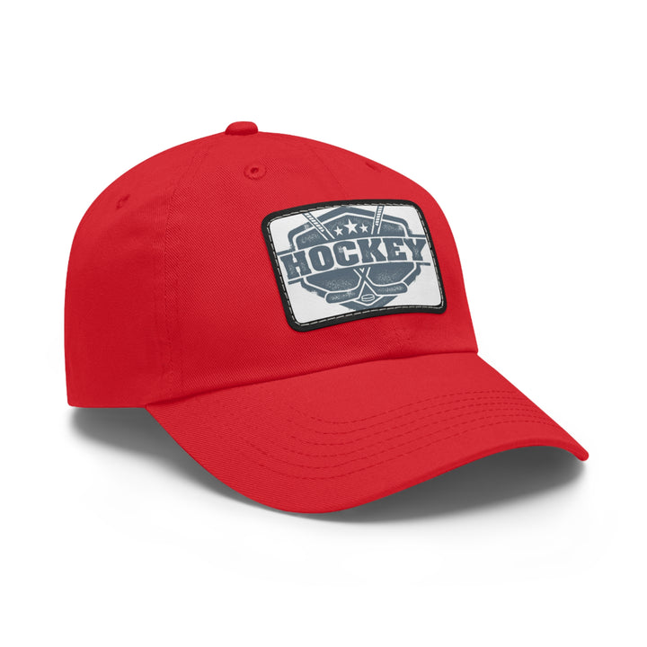 Hockey Dad Hat with Leather Patch (Rectangle)