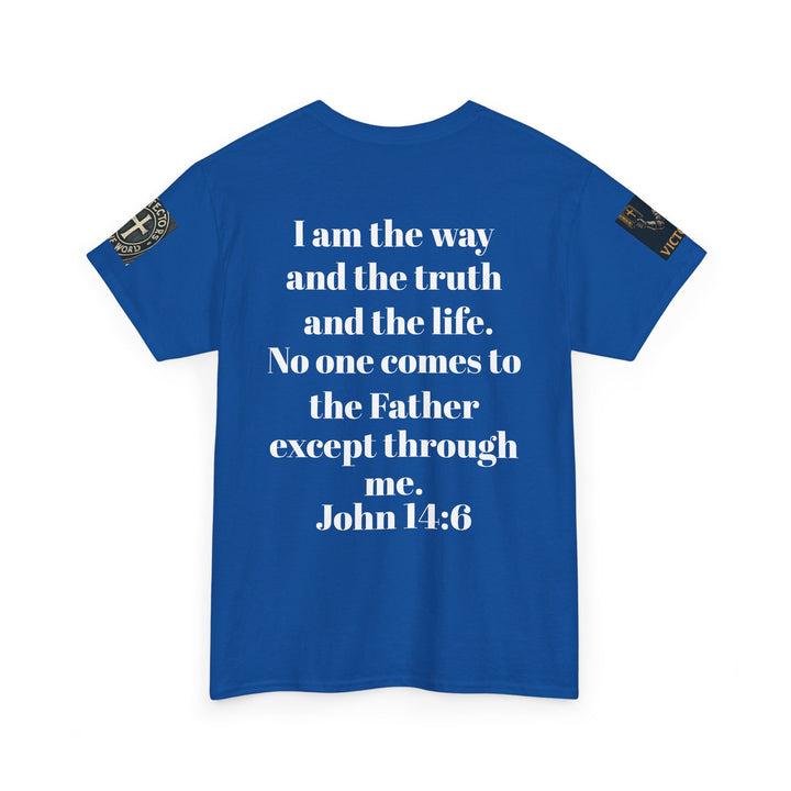 Protectors of the Word Premium Christian T-Shirt — 'Victory' Knight Design with John 14:6 Scripture