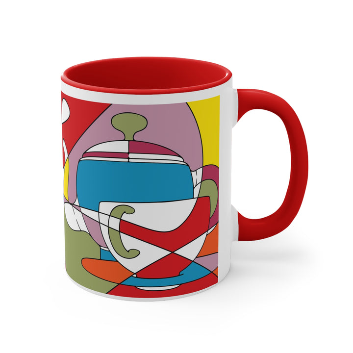 Tea Pot Art Accent Coffee Mug, 11oz