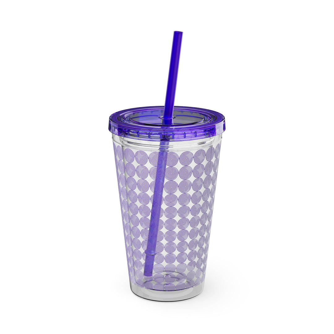 Purple Cyclone Sunsplash Tumbler with Straw, 16oz