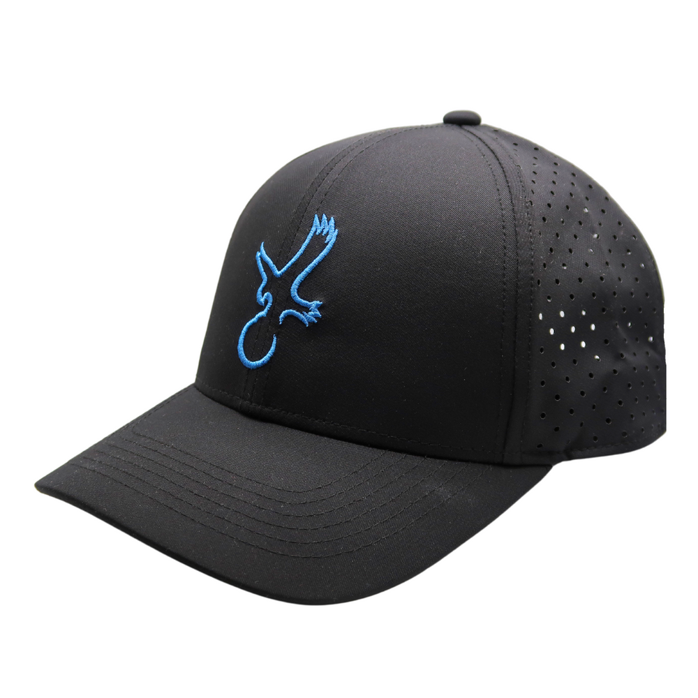 Black/Carolina Blue Eagle Performance Hat Photo.