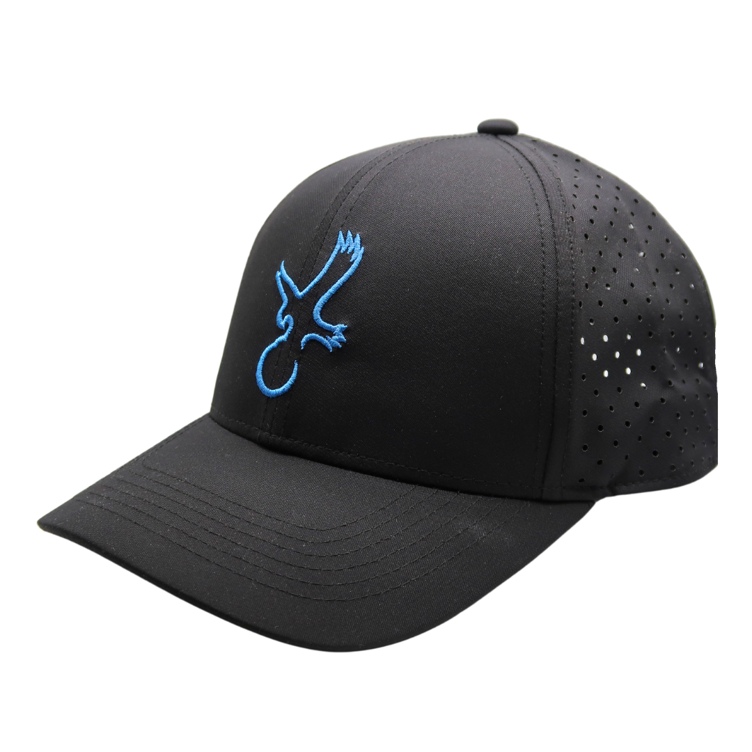 Black/Carolina Blue Eagle Performance Hat Photo.