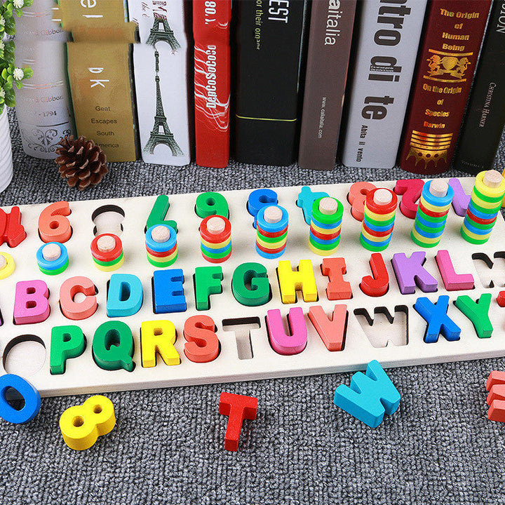 3D Alphabet and Number Puzzle – Wooden Educational Toy for Toddlers