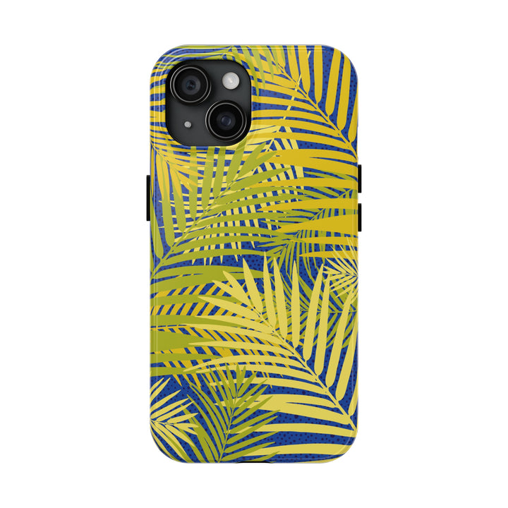 iPhone Palms on Blue Tough Phone Case