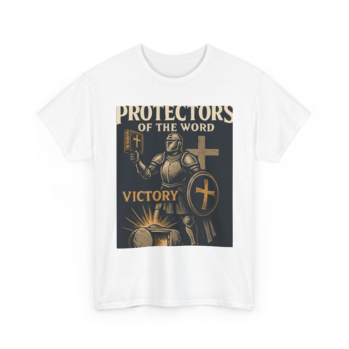 Protectors of the Word Christian T-Shirt No Sleeve Design — 'Victory' Knight Design with John 14:6 Scripture