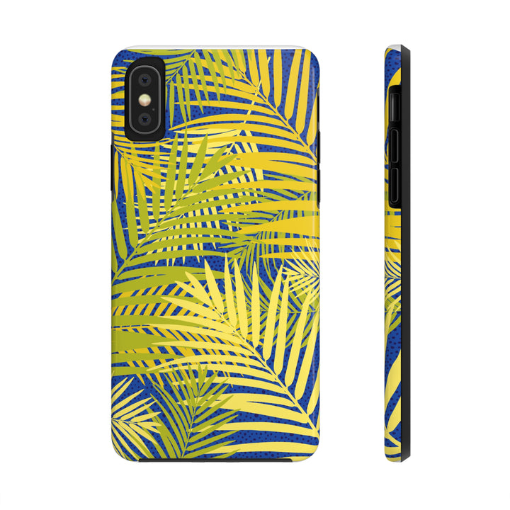 iPhone Palms on Blue Tough Phone Case