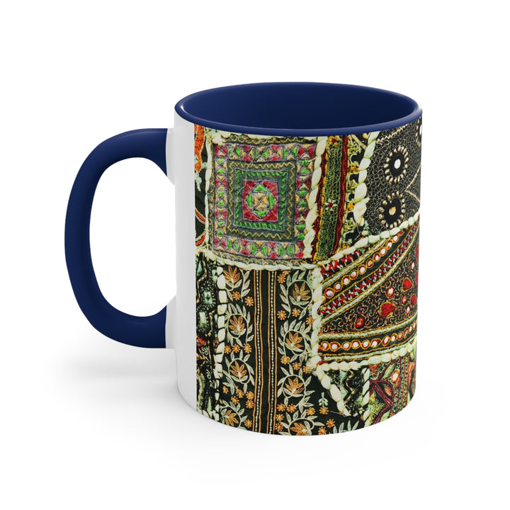 Indian Patchwork Accent Coffee Mug, 11oz