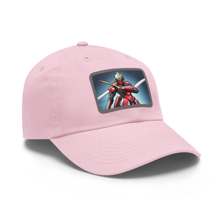 Robot Warrior Dad Hat with Leather Patch (Rectangle)