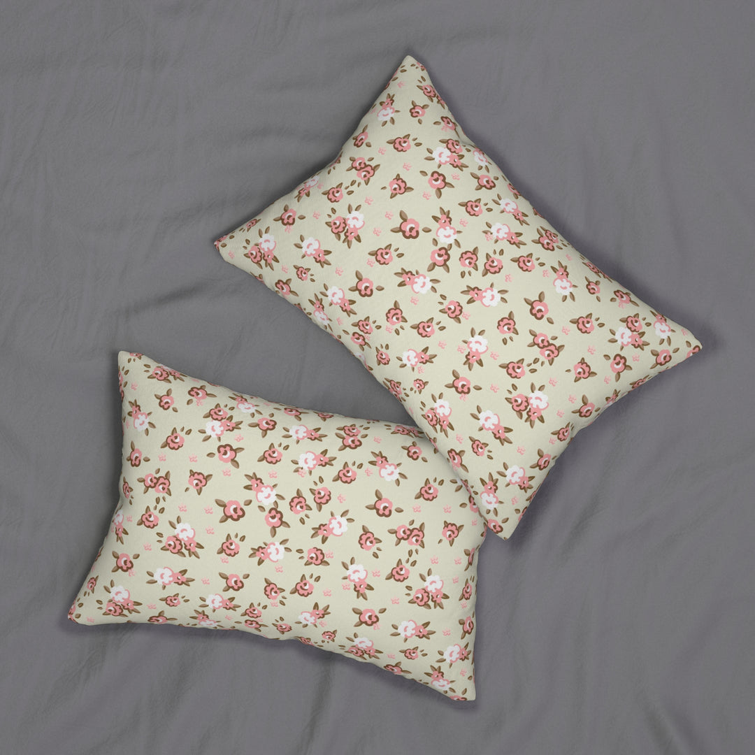 English Rose Spun Polyester Lumbar Pillow