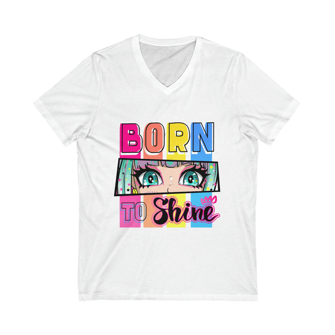 Born To Shine Unisex Jersey Short Sleeve V-Neck Tee