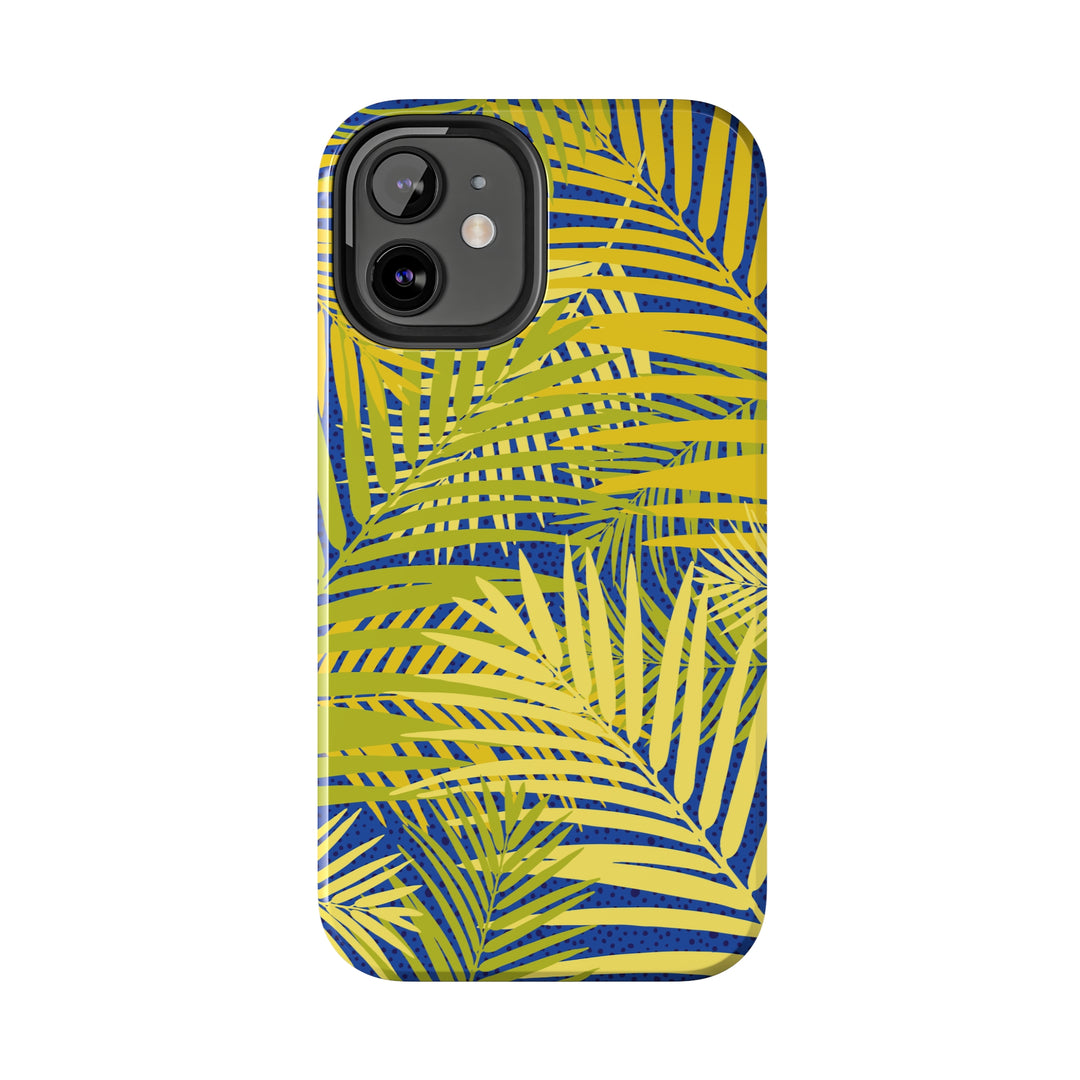 iPhone Palms on Blue Tough Phone Case