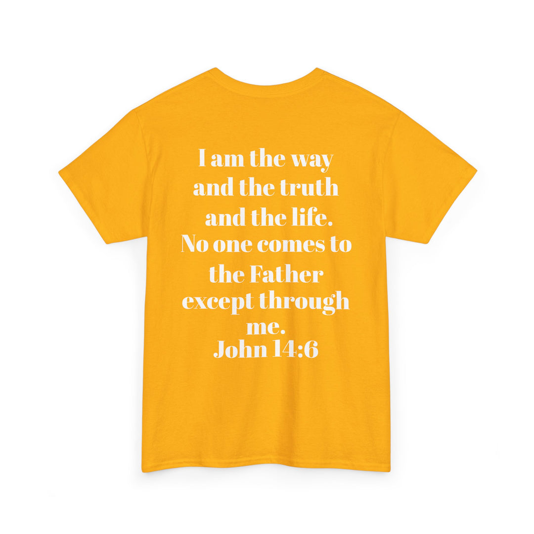 Protectors of the Word Christian T-Shirt No Sleeve Design — 'Victory' Knight Design with John 14:6 Scripture