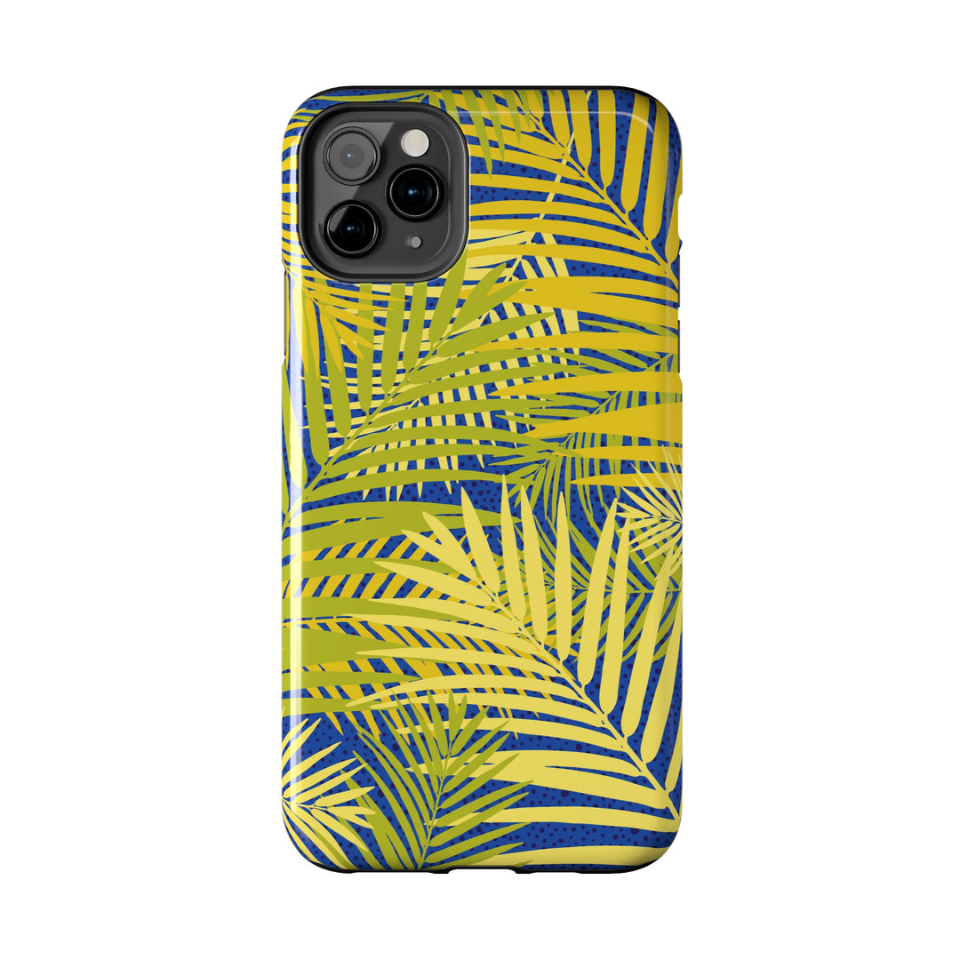 iPhone Palms on Blue Tough Phone Case