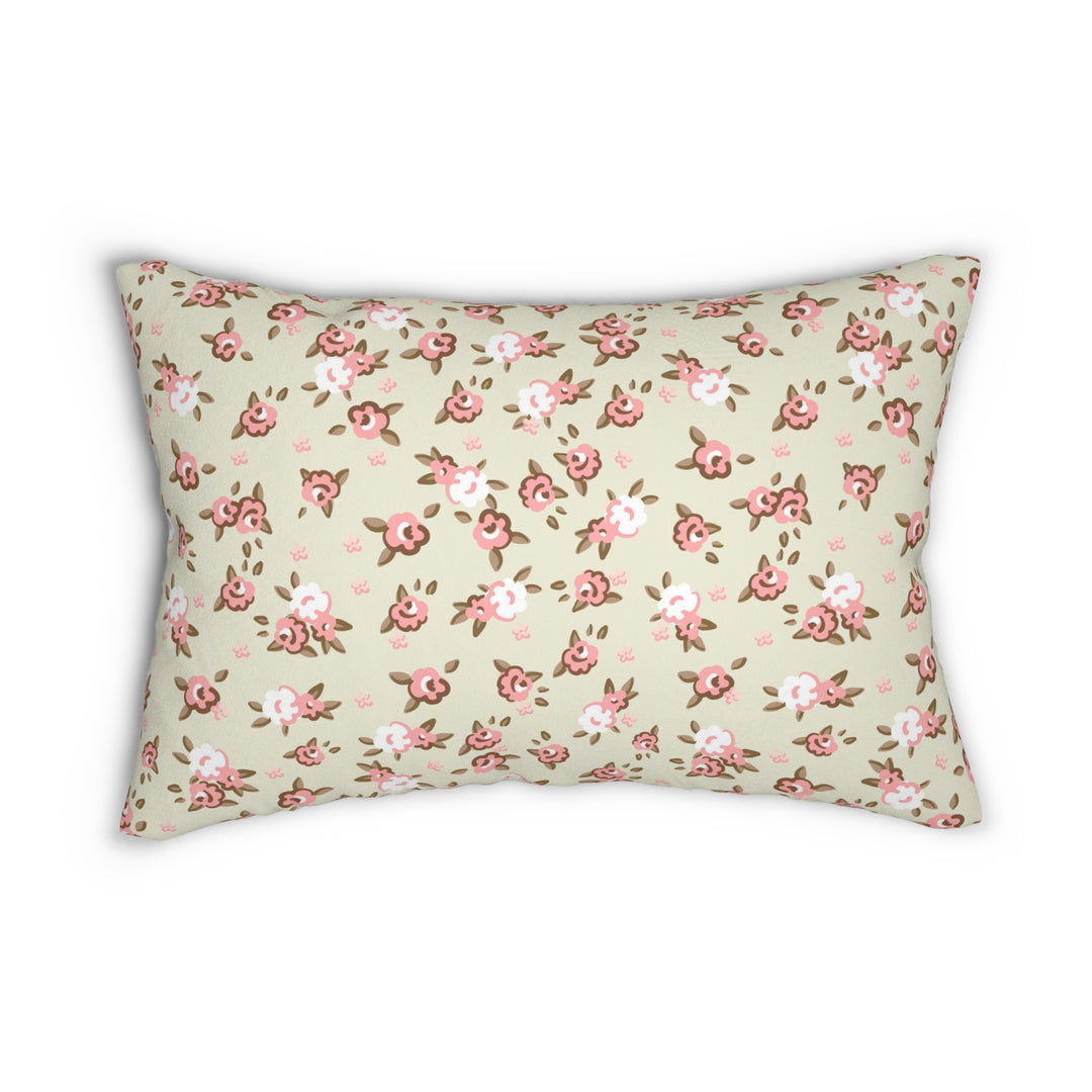 English Rose Spun Polyester Lumbar Pillow