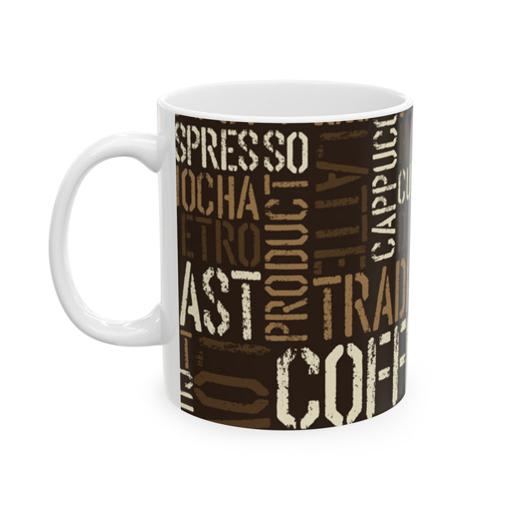 Traditional Coffee Cup Ceramic Mug, (11oz, 15oz)