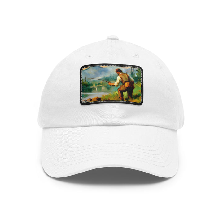 Fisherman Dad Hat with Leather Patch (Rectangle)