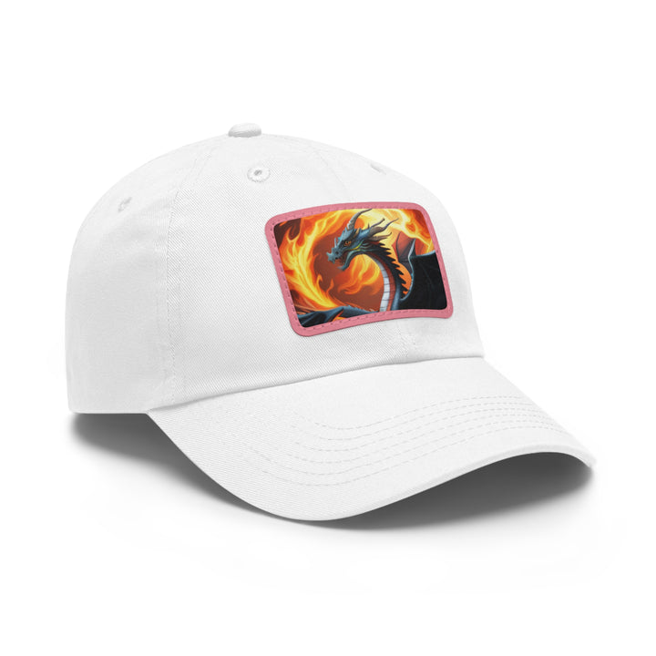 Dragon Fire Dad Hat with Leather Patch (Rectangle)