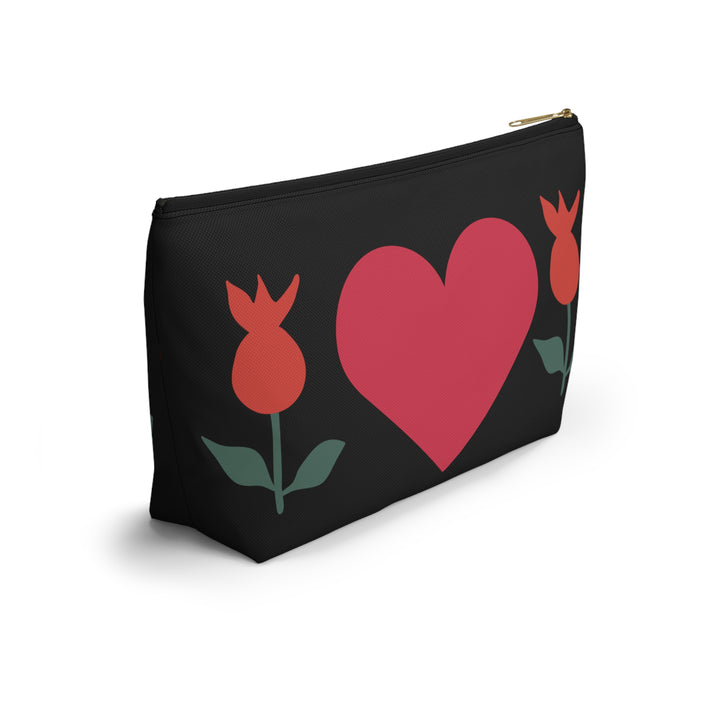 Heart and Flowers Accessory Pouch w T-bottom
