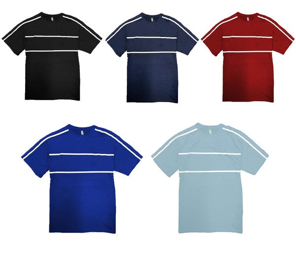 Round Neck Tape Stripe T-Shirt