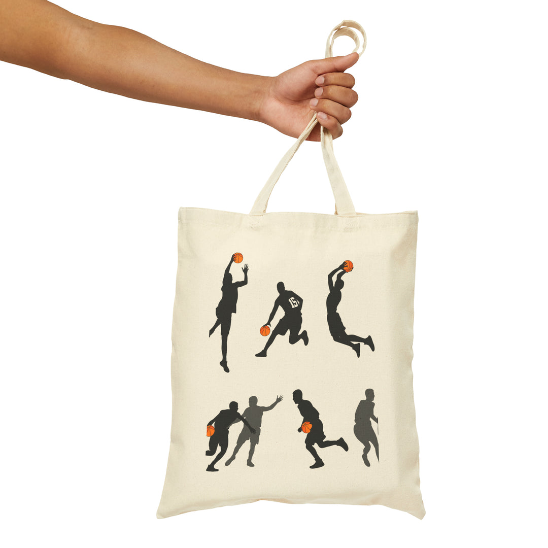 Basketball Players Cotton Canvas Tote Bag