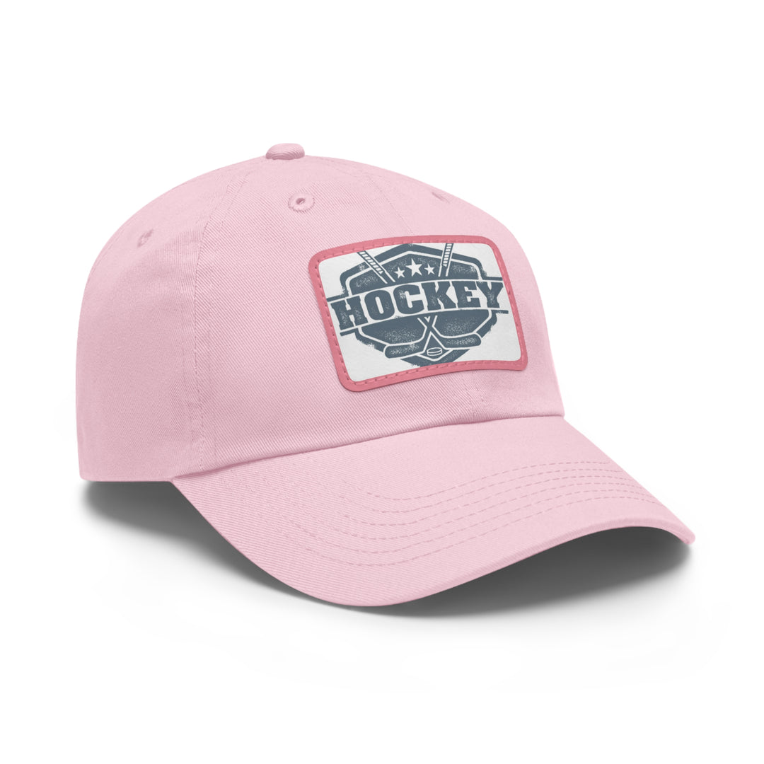 Hockey Dad Hat with Leather Patch (Rectangle)