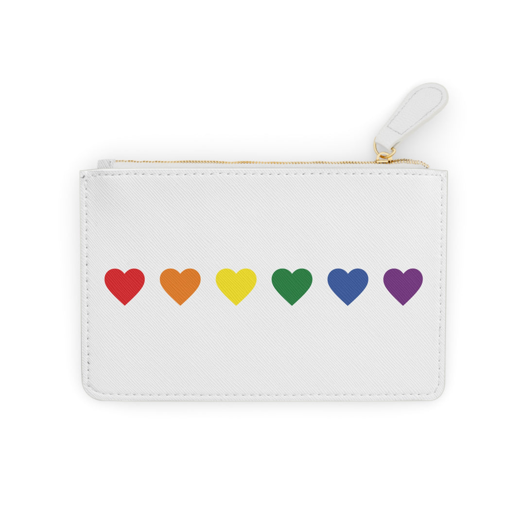 Rainbow Hearts Mini Clutch Bag