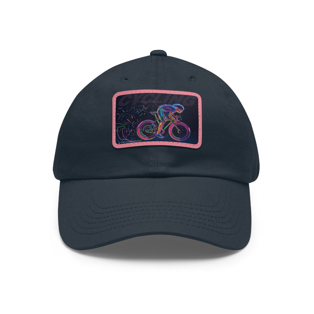 Cycling Dad Hat with Leather Patch (Rectangle)