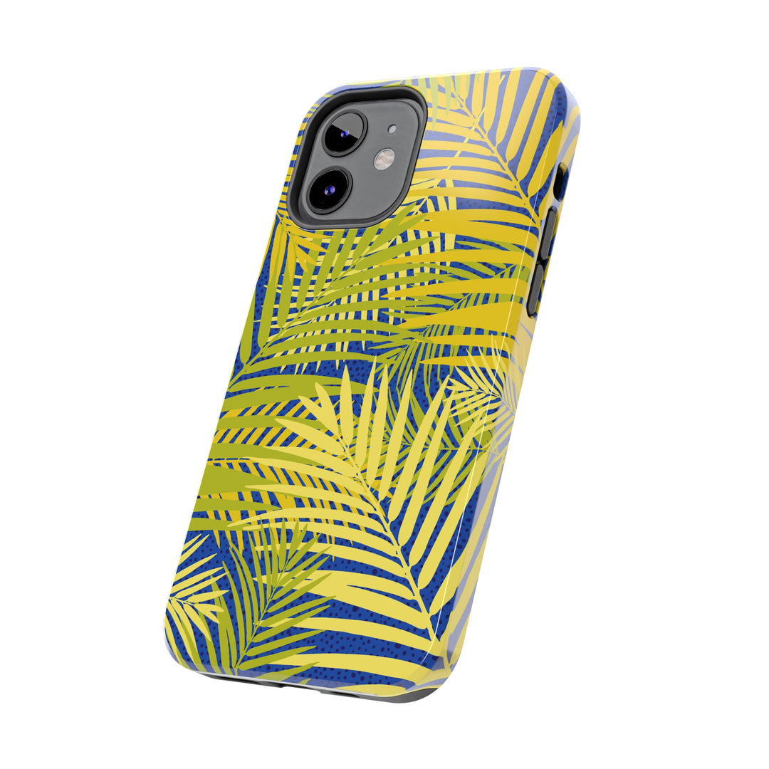 iPhone Palms on Blue Tough Phone Case