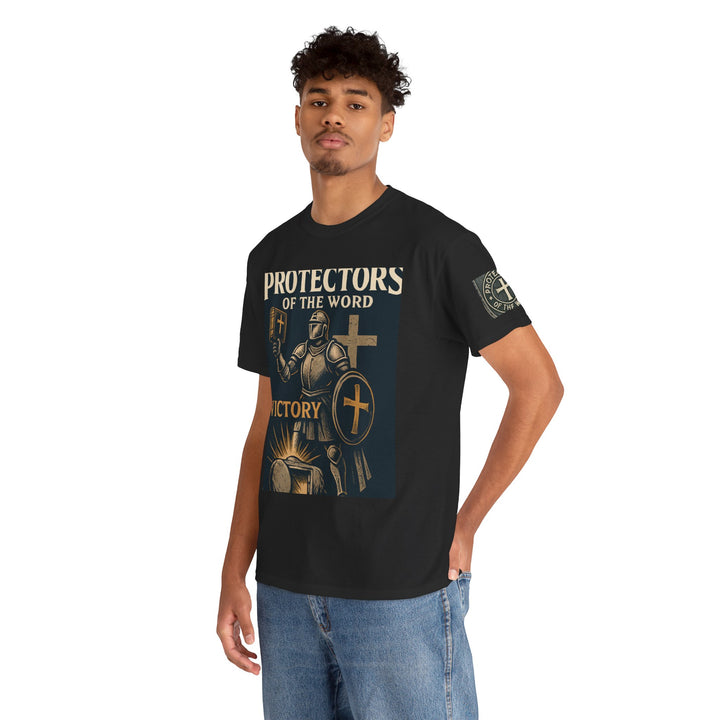 Protectors of the Word Premium Christian T-Shirt — 'Victory' Knight Design with John 14:6 Scripture