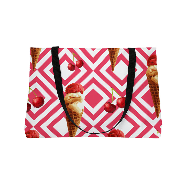 Cherry Ice Cream Weekender Tote Bag