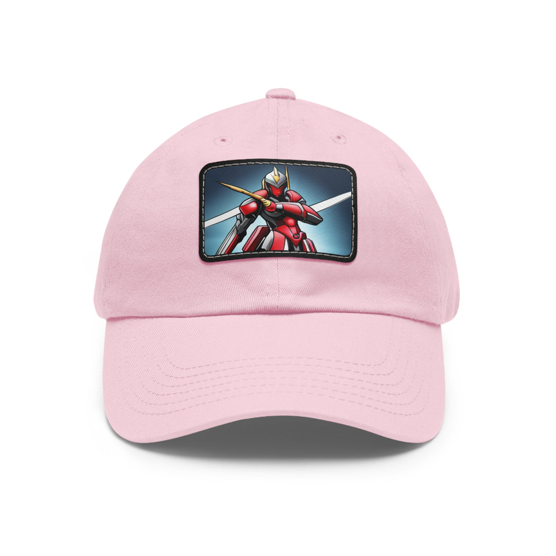 Robot Warrior Dad Hat with Leather Patch (Rectangle)