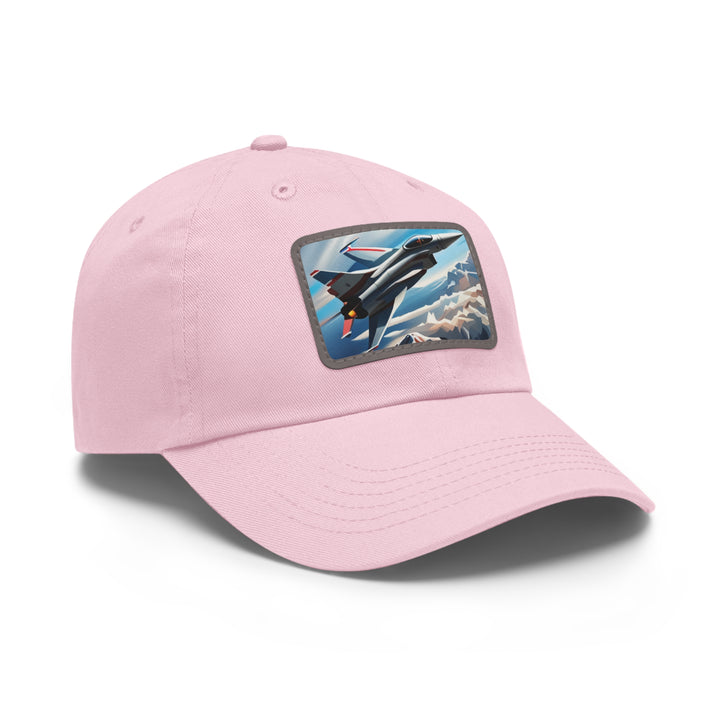 Jet Fighter Dad Hat with Leather Patch (Rectangle)