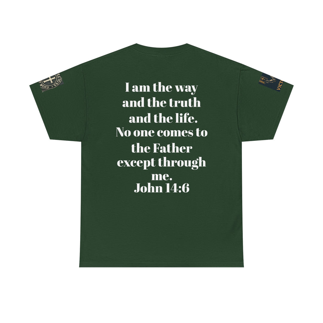 Protectors of the Word Premium Christian T-Shirt — 'Victory' Knight Design with John 14:6 Scripture