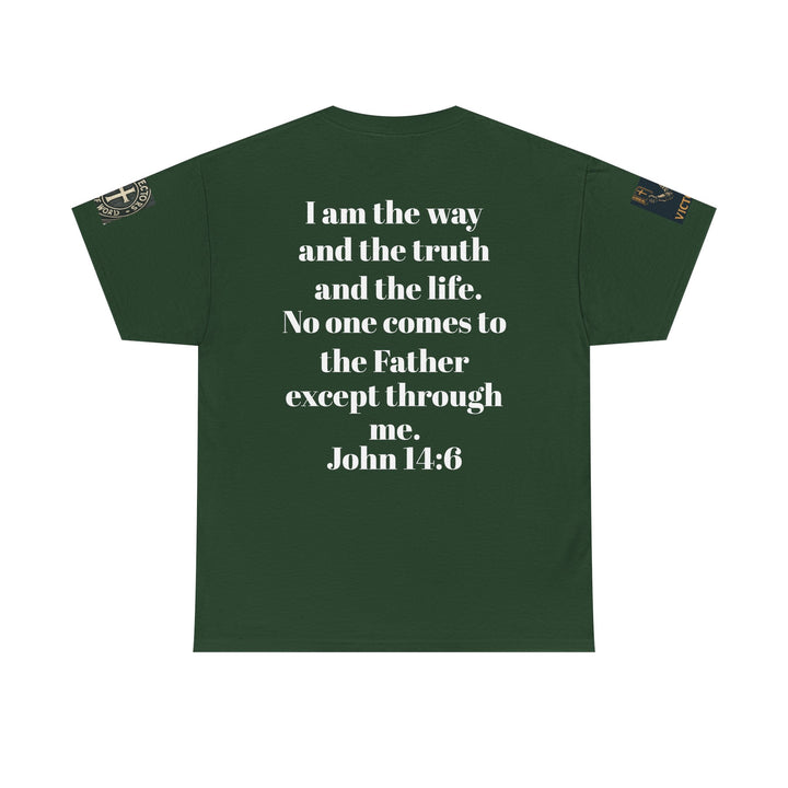 Protectors of the Word Premium Christian T-Shirt — 'Victory' Knight Design with John 14:6 Scripture