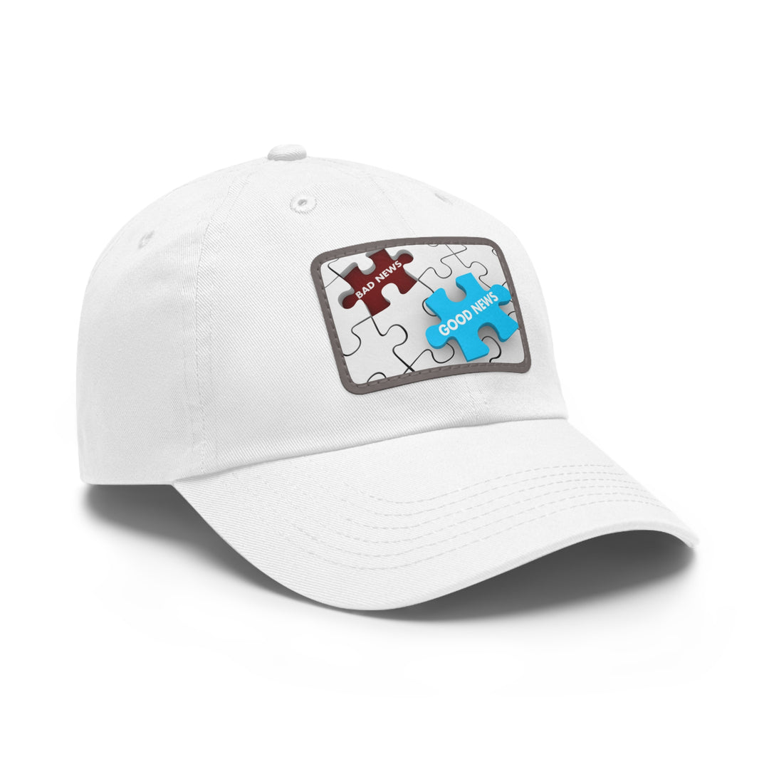 Good News Bad News Dad Hat with Leather Patch (Rectangle)