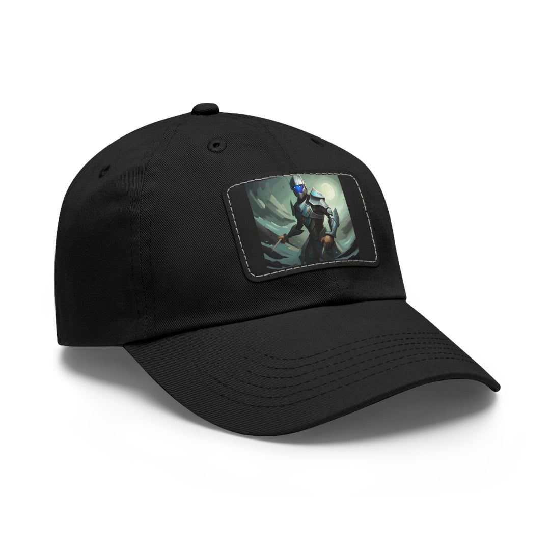 Futuristic Robot Dad Hat with Leather Patch (Rectangle)