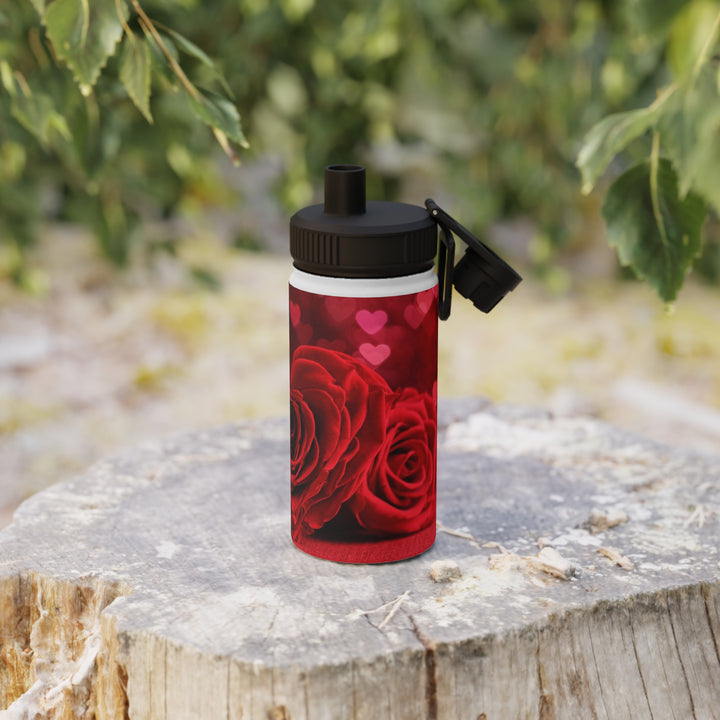 Roses Stainless Steel Water Bottle, Sports Lid