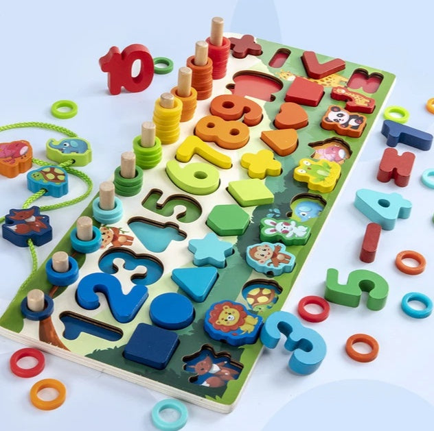 3D Alphabet and Number Puzzle – Wooden Educational Toy for Toddlers