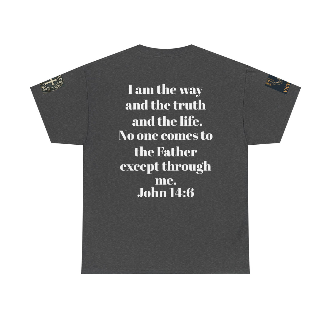 Protectors of the Word Premium Christian T-Shirt — 'Victory' Knight Design with John 14:6 Scripture