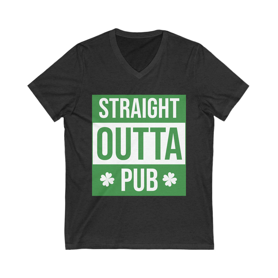 Straight Outta Pub Unisex Jersey Short Sleeve V-Neck Tee