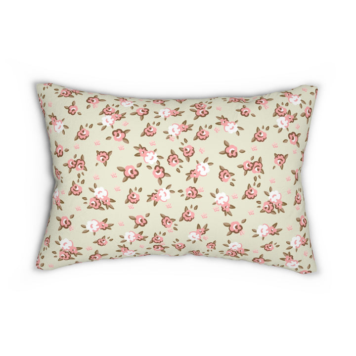 English Rose Spun Polyester Lumbar Pillow