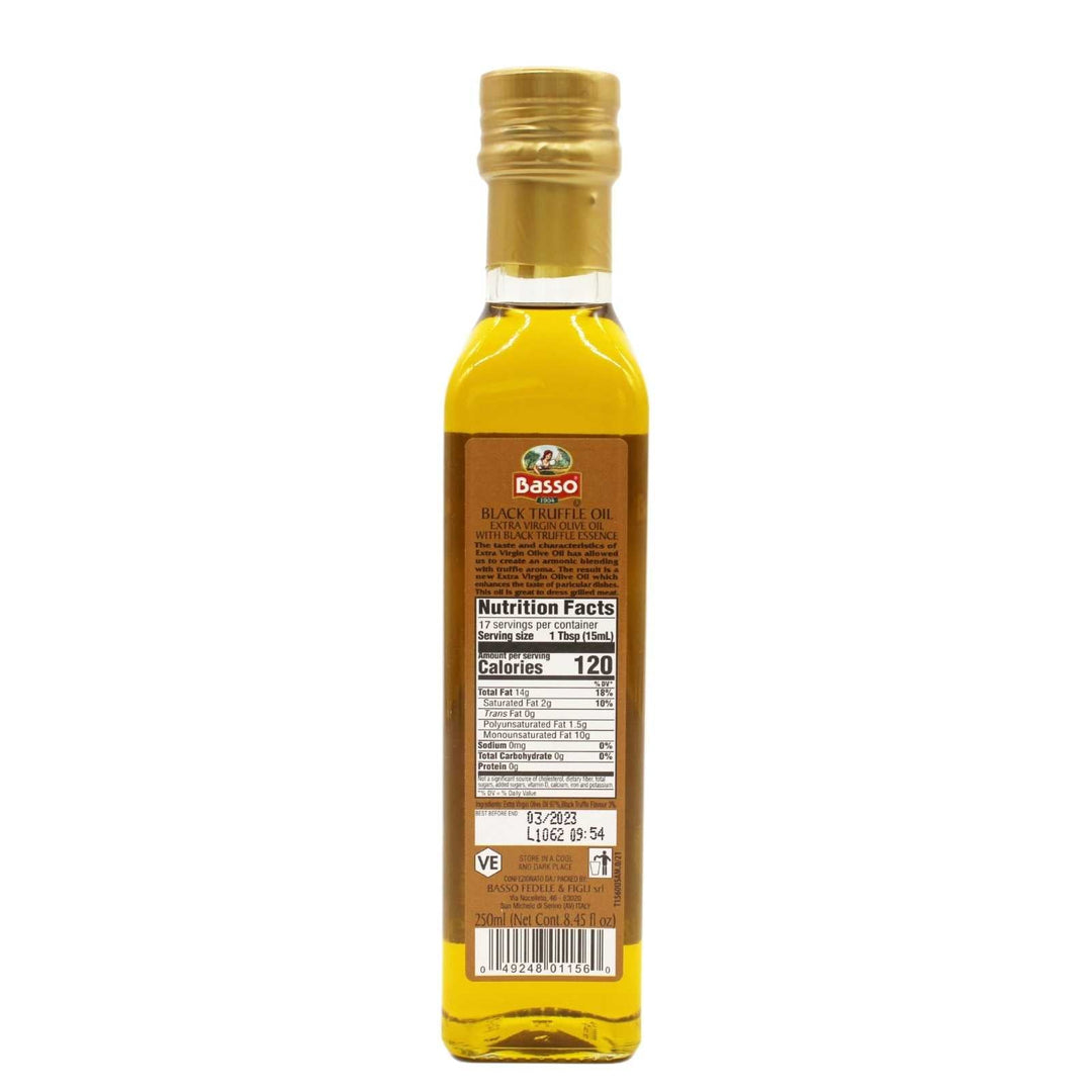 Basso Black Truffle Extra Virgin Olive Oil, 8.5 oz. / (250ml)