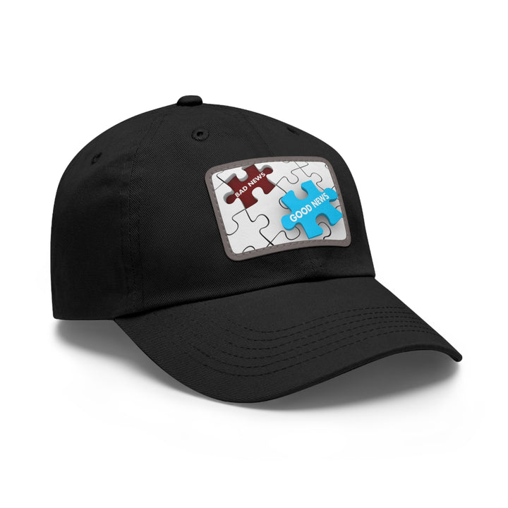 Good News Bad News Dad Hat with Leather Patch (Rectangle)