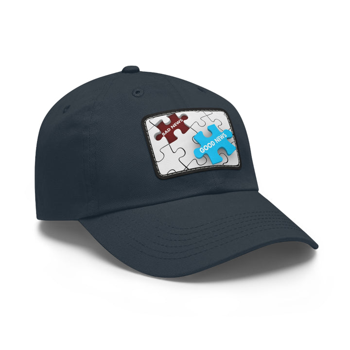 Good News Bad News Dad Hat with Leather Patch (Rectangle)