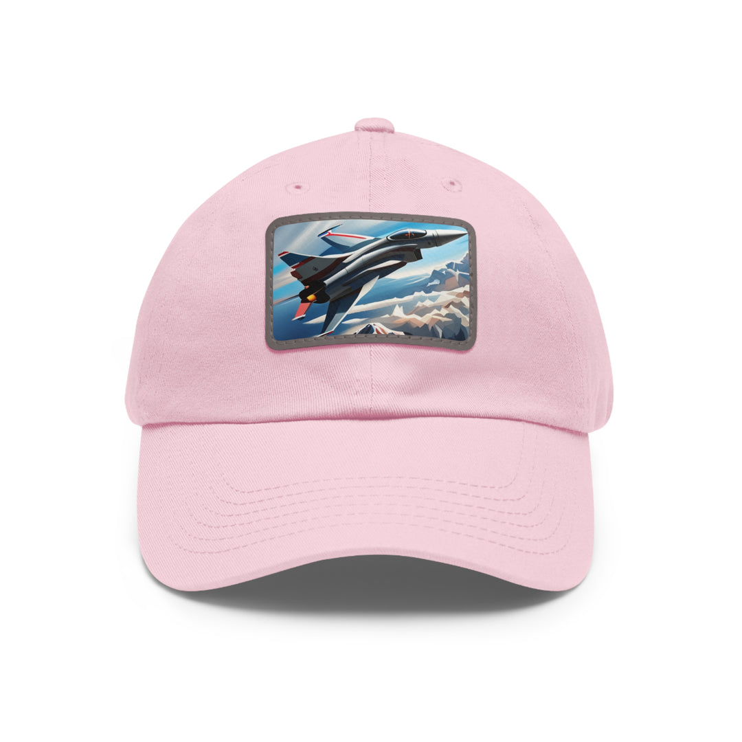 Jet Fighter Dad Hat with Leather Patch (Rectangle)