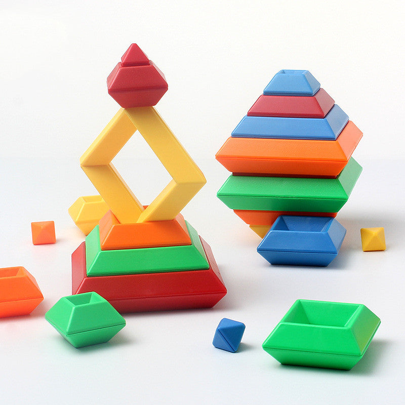 Rainbow Tower Ring Stack Montessori Educational Building Blocks Set