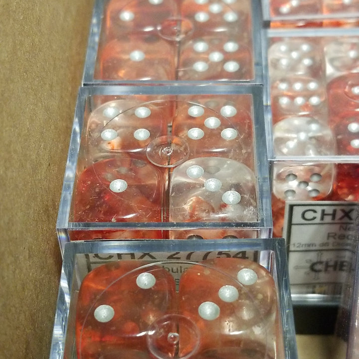 Nebula Red/silver Luminary 7-Dice/16mm/12mm/30mm/Ten10's