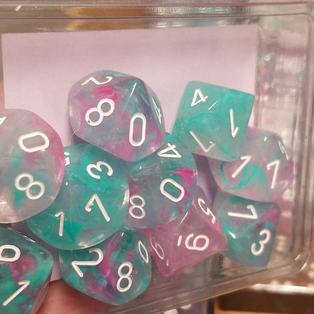 Nebula Wisteria Blue/Purple Luminary 7-Dice/16mm/12mm/30mm/Ten10's
