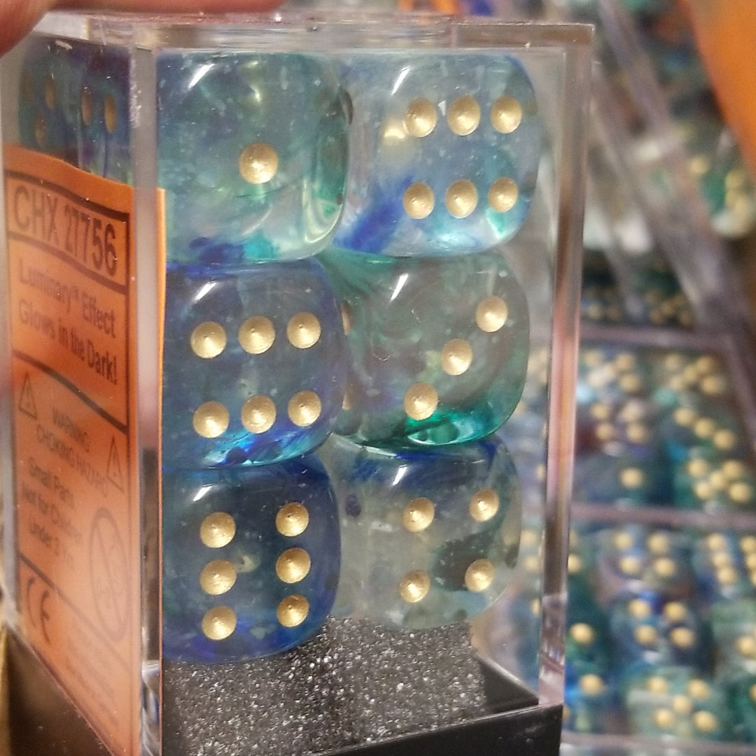 Nebula Oceanic/gold Luminary 7-Dice/16mm/12mm/30mm/Ten10's