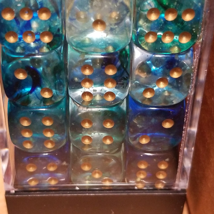 Nebula Oceanic/gold Luminary 7-Dice/16mm/12mm/30mm/Ten10's